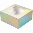 thumbnail image 2 of Wilton 6.5 x 6.5 x 3-Inch Iridescent Cupcake Treat Boxes with Window, 3-Count, 2 of 4