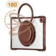 thumbnail image 3 of ELEHOLD Rotating Shockproof Case For Samsung Galaxy Tab A9+/ A9 Plus Full Body Protection Clear Rugged Cover, 360° Rotating Ring Hand Grip Stand, Nylon Shoulder Strap,Chocolate, 3 of 9
