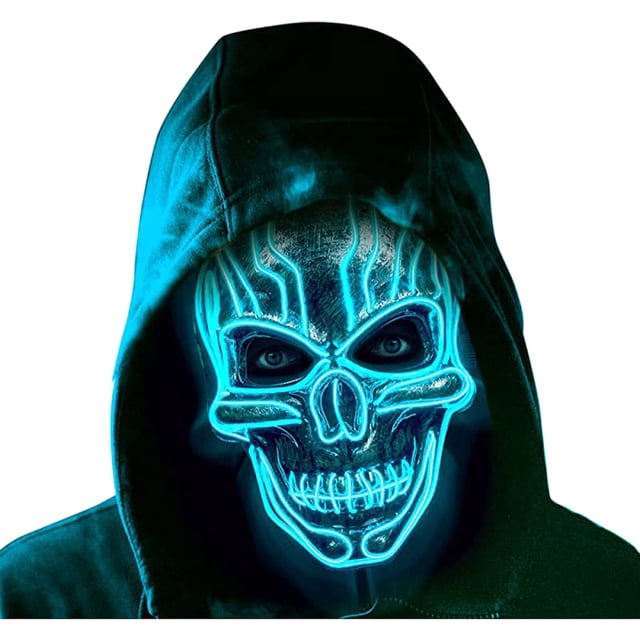 Máscara para cosplay Scarys Lights Up Skull Up LED para carnaval de Halloween