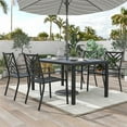 thumbnail image 3 of Furniture of America Hjem 5-Piece Black Metal Rectangular Patio Dining Set, 3 of 7