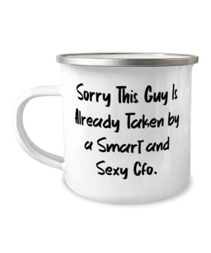 Fancy Husband 12oz Camper Mug, Sorry This Guy Is Already Taken by a Smart and Sexy Cfo, Present For Husband, Cute From Wife pic image