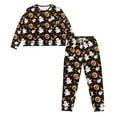 thumbnail image 5 of FOR U DESIGNS Halloween Cute Ghost Pajamas for Women Set Long Sleeve Nightwear for Women Set of 2 Size 2XL Sleepwear Crew Neck Tops for Women Drawstring Pants for Women, 5 of 6