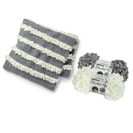 Bernat Alize EZ Loopy Stripe Blanket Crochet Kit, 8 Pieces
