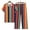 Multicolor, variant on Njoeus Two Piece Sets for Women Dressy, Pajama Pants Women Women's Pajama Sets Summer Two Piece Striped Outfits Set Short Sleeve Tops Capris Pants Loungewear Cotton Linen Set Cute Pajama Sets for Wome