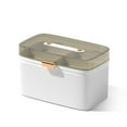 thumbnail image 1 of Portable Storage Clear 2 Tiers Plastic Medicine Storage Box Big Capacity Emergency, 1 of 7