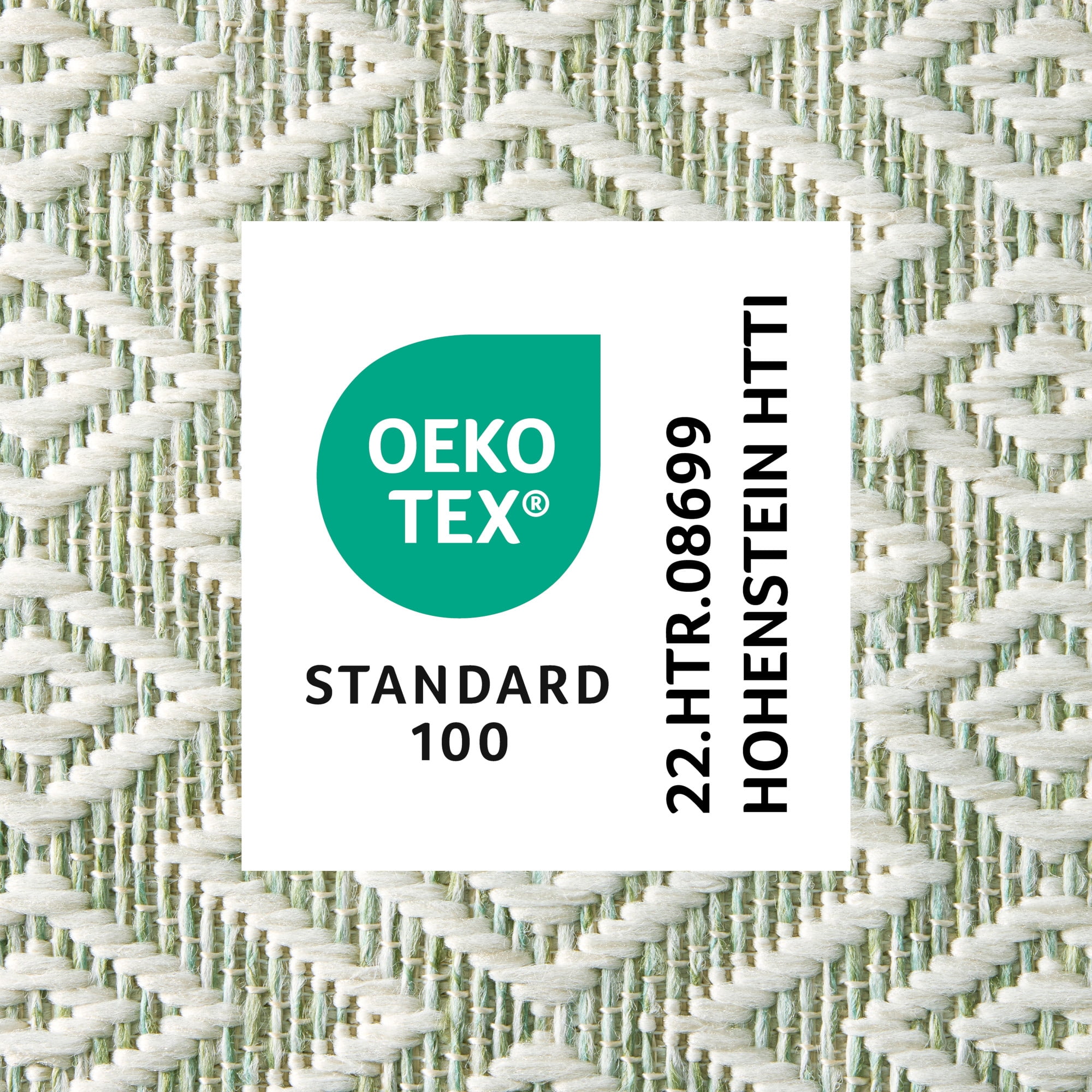 NICOLE MILLER NEW YORK Corin Small Diamonds Indoor Outdoor Area Rug, UV Fade Resistant, Low Pile, Seafoam/Cream, 5'2"x7'2"