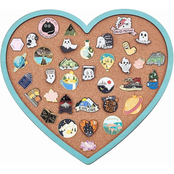 Light Sky Blue Heart Pin Cork Board 27x30cm Bulletin Display Board Wall Mounted Cork Board