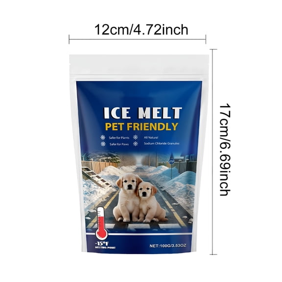 BANIRO 2 Pcs Melt Ice Melter for Melting Ice and Snow,Pet-Friendly Ice Melt,Heat-Generating Pellets,Non-Staining Melt,Snow Salt Ice Melt for Concrete,Wood Decks,Driveways and Sidewalks (Blue)