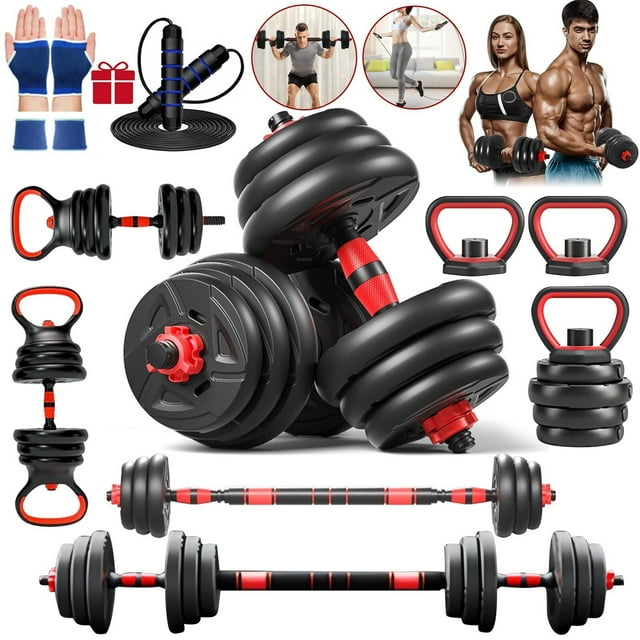 Mancuernas para ejercicios, Juego de mancuernas ajustables, 15KG, Mancuernas para hombres, Mancuernas para mujeres, Se pueden usar como Barbells, Kettlebells, Push-up Racks