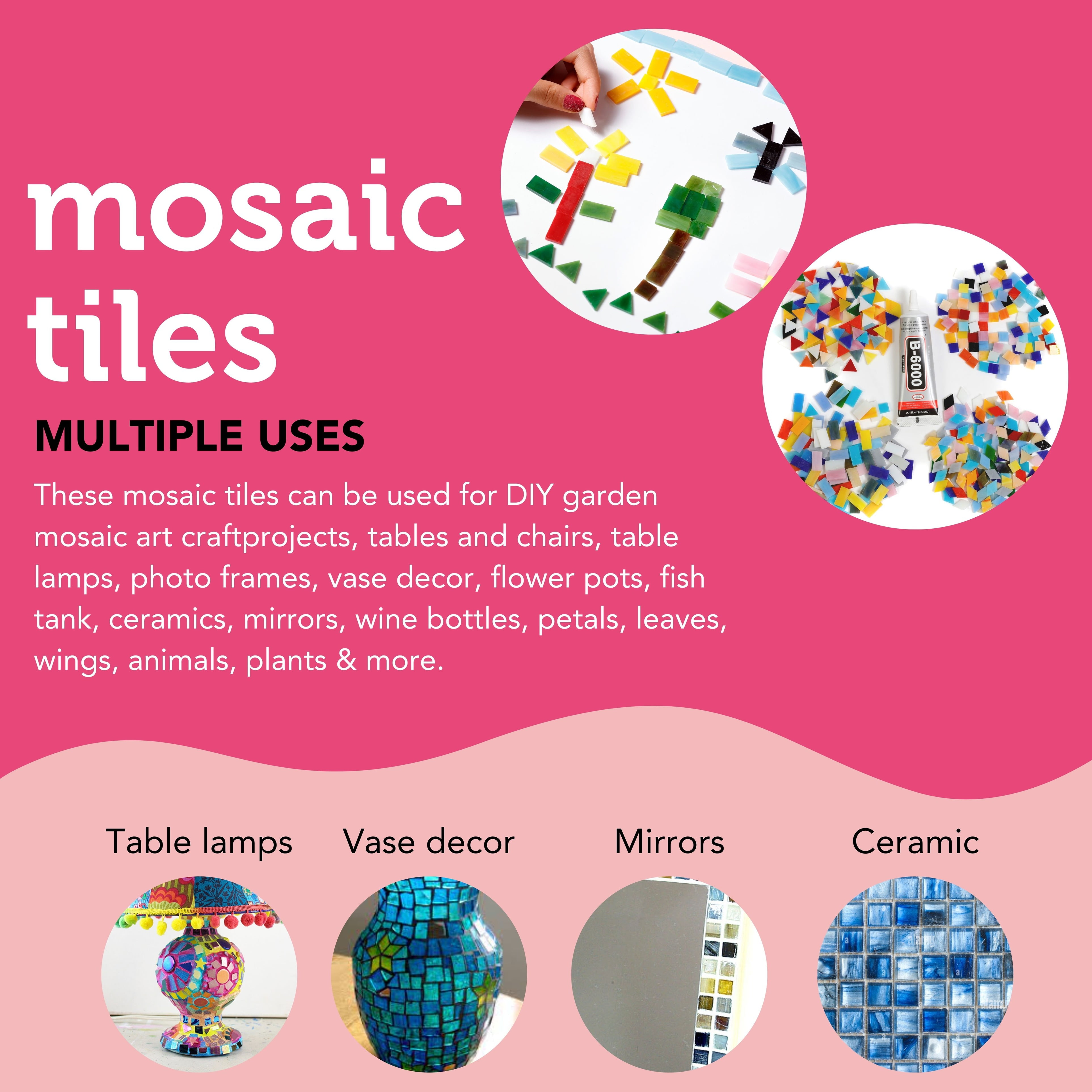 Mosaic Tiles Squares Dark Yellow Crystal Mosaic Glass Tile for Crafts Bulk  DIY P