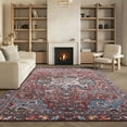 thumbnail image 5 of SAFAVIEH Tucson Coty Traditional Machine Washable Area Rug, 6' x 9', Red/Navy, 5 of 14