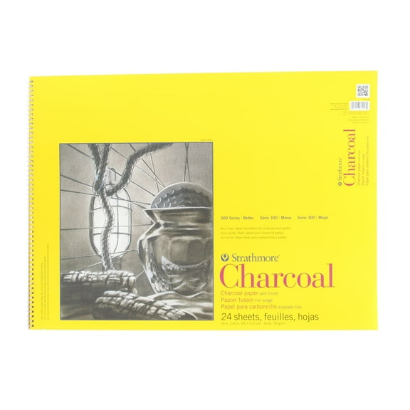 Strathmore Charcoal Paper Pad, 300 Series, 18 in x 24, Spiral-Bound