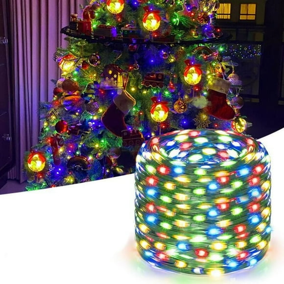 Cameland Led Dark Green Leather Line Four Color 8-Function Light String, Outdoor Garden Decoration Waterproof Light String, Street Decoration Waterproof Light String, S