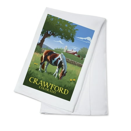 

Crawford Colorado Horse in Field (100% Cotton Tea Towel Decorative Hand Towel Kitchen and Home)