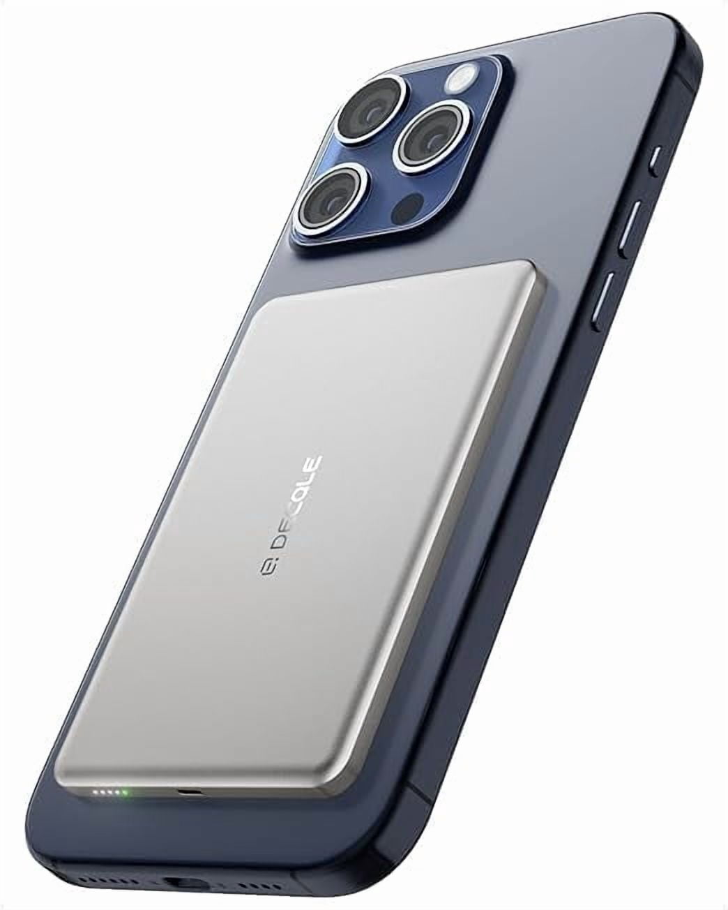 RGHJAR-\u201cAir\u201d Power Bank for MagSafe 5000mAh, Ultra Slim Magnetic Wireless Portable Battery Charger Case with USB-C Cable, Compatible with iPhone 17/16/15/14/13/12 Series Only (Sliver) 2026