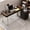 Black, variant on Lartis Office Desk, Very Easy to Assemble, Computer Desk, Home Telescopic Writing Desk, Modern Computer Desk with Retractable Cabinet Built-in LED Lights