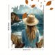 thumbnail image 3 of Qisvanset 12x16 Inch 2D Flat Framed Canvas Art, Psalm Coastal Sea Landscape Bible Verse Home Wall Art Poster Decor, 3 of 5