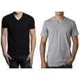 thumbnail image 2 of Hanes Men's 3-Pack V-Neck T-Shirt (X-Large, Black/Gray), 2 of 2