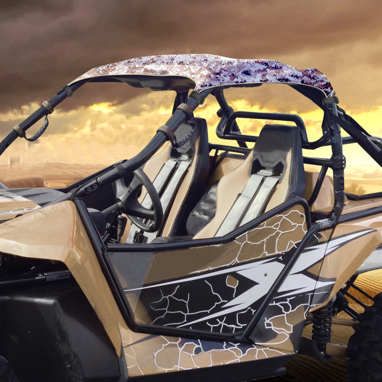 Maverick X3 Accessories UTV Soft Top Canvas Roof Shade Cover Fits for UTV Can Am Maverick X3 2017 2018 2019 2020 2021 2 Doors