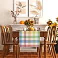 thumbnail image 2 of Linen Easter Table Runner - 13x72" Buffalo Check Plaid Spring Summer Decorations for Baby Shower, Birthday, Home Kitchen Dining, 2 of 6