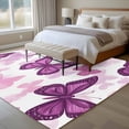 thumbnail image 4 of 6'x9' Area Rugs, Purple Butterflies Indoor Outdoor Area Rug for Living Room Bedroom, Spring Summer Butterfly Washable Bathroom Rugs Kitchen Floor Carpet Mats Home Decor Aesthetic, 4 of 8