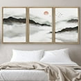 thumbnail image 2 of IDEA4WALL Framed Canvas Print Wall Art Set Dark Duotone Pastel Misty Mountain Nature Wilderness Modern Art Decorative Landscape Rustic for Living Room, Bedroom, Office - 16"x24"x3 Natural, 2 of 5