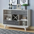 thumbnail image 4 of Bowery Hill Mid-Century Wood Multi-Storage Buffet in White Oak, 4 of 8