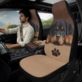 thumbnail image 2 of Xixirimido Car Seat Protection Set 5 Pieces Breathable PU Leather Front Seat Covers with Seat Belt and Console Covers Universal Fits Most Cars, Brown Rottweiler Dog Paw, 2 of 8