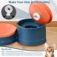 thumbnail image 6 of Cat Water Dispenser Food Feeder, 2 in 1 Automatic Pet Water Dish & Self Feeding Bowl, 1L Drinker Bottle for Cat Dog Puppy Kitten, Blue Orange, 6 of 9
