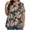 Brown, variant on Titcea Plus Size Tops for Women Floral Print V Neck Short Sleeve Oversized T Shirts Loose Comfort Casual Holiday Shirt