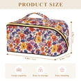 thumbnail image 4 of FORMRS Makeup Bag Travel Cosmetic Organizer for Women Fold Flat Zipper Pouch with Handle, Colorful Flowers Pattern, 4 of 8
