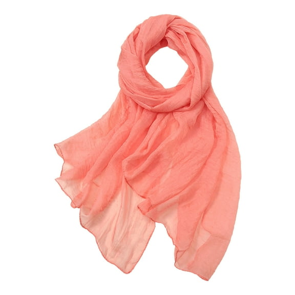 FADAACAI Women's Scarf Women Summer Casual Colorful Multicolor Solid Color Chiffon Thin Regular Silk Scarf Scarf Chiffon Shawls and Wraps Sunscreen Shawls for Women Red One Size Clearance!