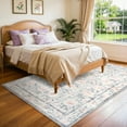thumbnail image 4 of Lahome Decor 6'x9'Floral Living Room Rugs,6x9ft Boho Area Rug for Bedroom Machine Washable Rug- Non-Slip Soft Indoor Carpet, Stain Resistant Low Pile for Farmhouse,Dining Room,Office,Purple, 4 of 9