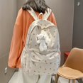thumbnail image 3 of Linda mochila con estampado floral - Mochila escolar estilo preppy Kawaii para estudiantes, 3 of 3