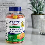 Equate Extra Strength Heartburn + Antacid Relief Chews, Assorted Fruit 120 Ct