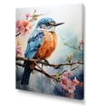 thumbnail image 2 of Designart "Morning Melody Blooms with Hummingbird I" Animals Canvas Wall Art - Traditional Blue Hummingbird Living Room Canvas Art, 2 of 6