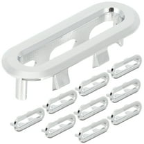 10 Pcs Plug Basin Overflow Hole Cover Sink Overflow Trim 4.75X1.95X1.1CM Silver