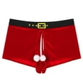 thumbnail image 3 of ZDHOOR Mens Santa Claus Costume Christmas Flannel Boxer Shorts Red-D XXL, 3 of 6