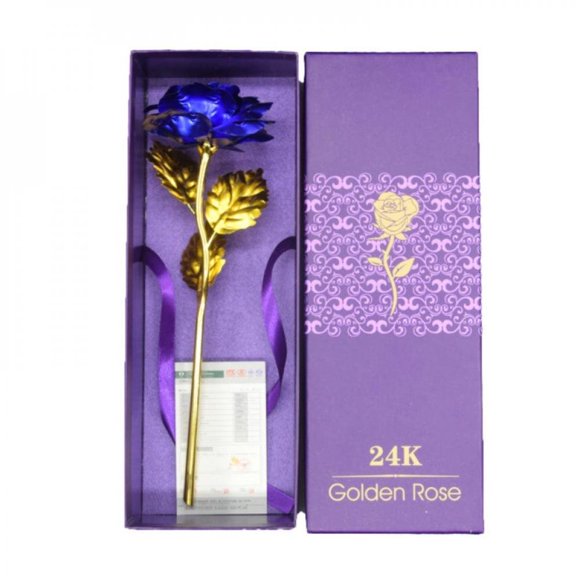 Big Clear! Elegant 24K Foil Plated Artificial Gold Rose Wedding Decoration Flower Valentine‘s Day Gift Lover‘s Rose