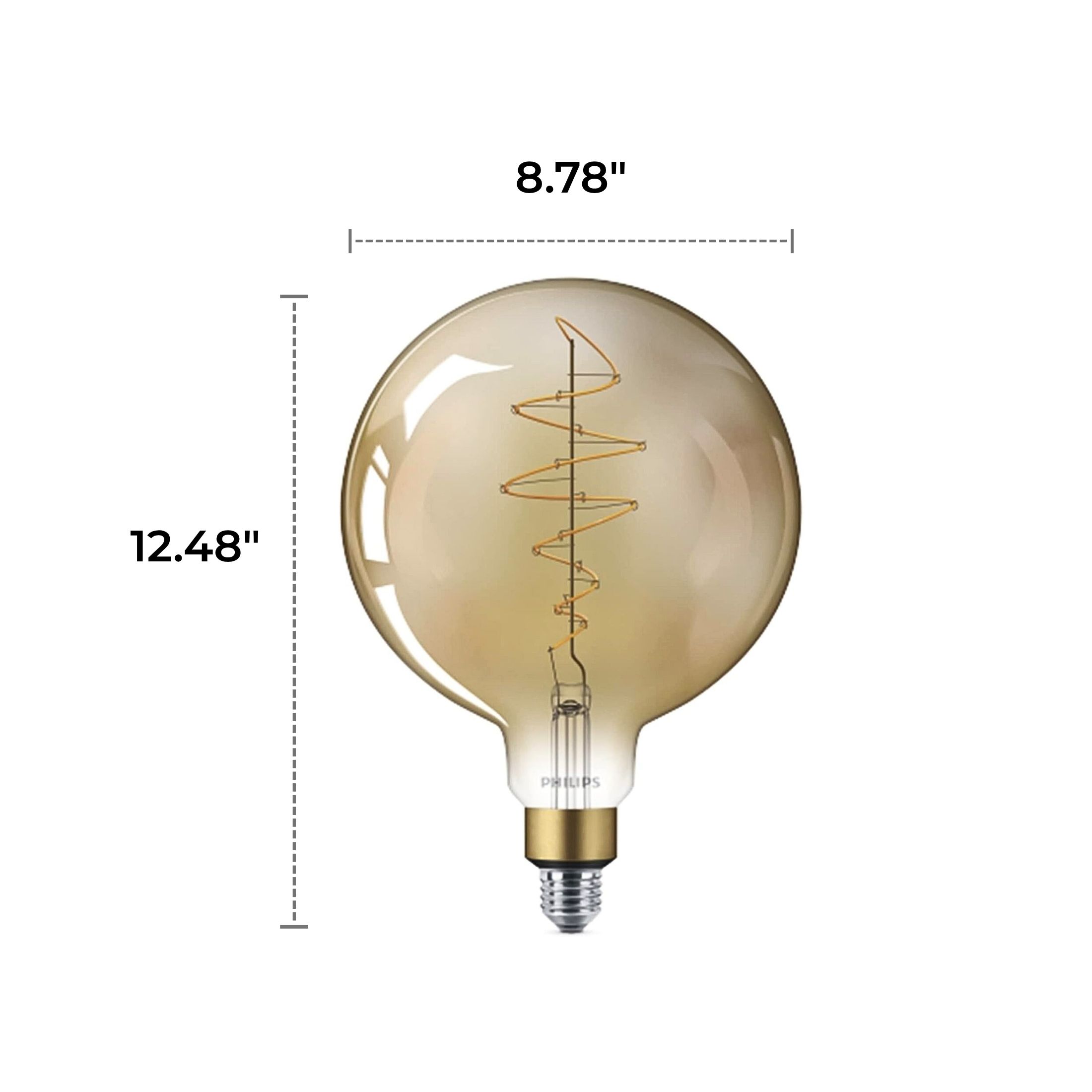 Philips Dimmable LED Light Bulb, Vintage, Indoor/Outdoor, 7.5 Watt LED, 40W Replacement, E26 Base,  Amber Light, G630