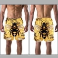 thumbnail image 3 of luoweisi Men's Beach Shorts Quick Dry Swim Trunks with Mesh Lining Bee XL, 3 of 5