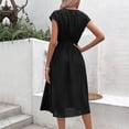 thumbnail image 5 of Summer Simple, Elegant, Versatile Tie-Waist V-Neck Black Dress, 5 of 5