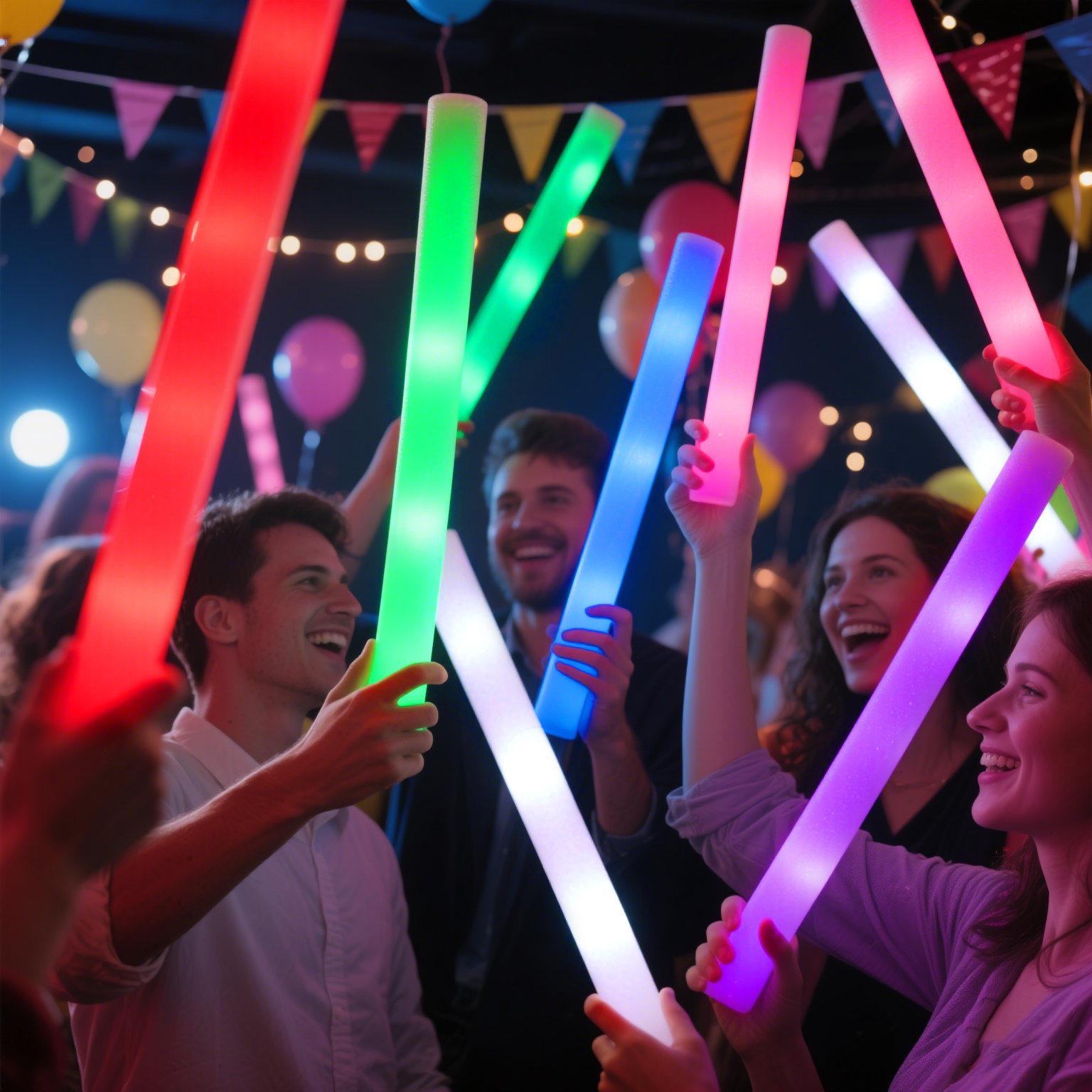 Micrency 36 Mixed Color Foam Light Sticks - Glow in the Dark - Very Suitable for Party Revelry, Wedding, Birthday, Music Festival, Holiday Decoration Halloween and Christmas
