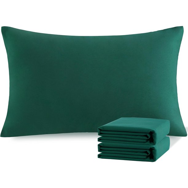NTBAY Juego de 2 fundas de almohada estándar, 100% microfibra cepillada de 1800 hilos, súper suaves y acogedoras, resistentes a las arrugas, la decoloración y las manchas con cierre de sobre, fundas d