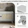 thumbnail image 2 of 43" Shoe Storage Bench with Cushion, 2-Tier Wood Bench with Adjustable Shelves and 2 Rattan Doors, Rustic Shoe Organizer Cabinet for Entryway, Hallway, 2 of 9