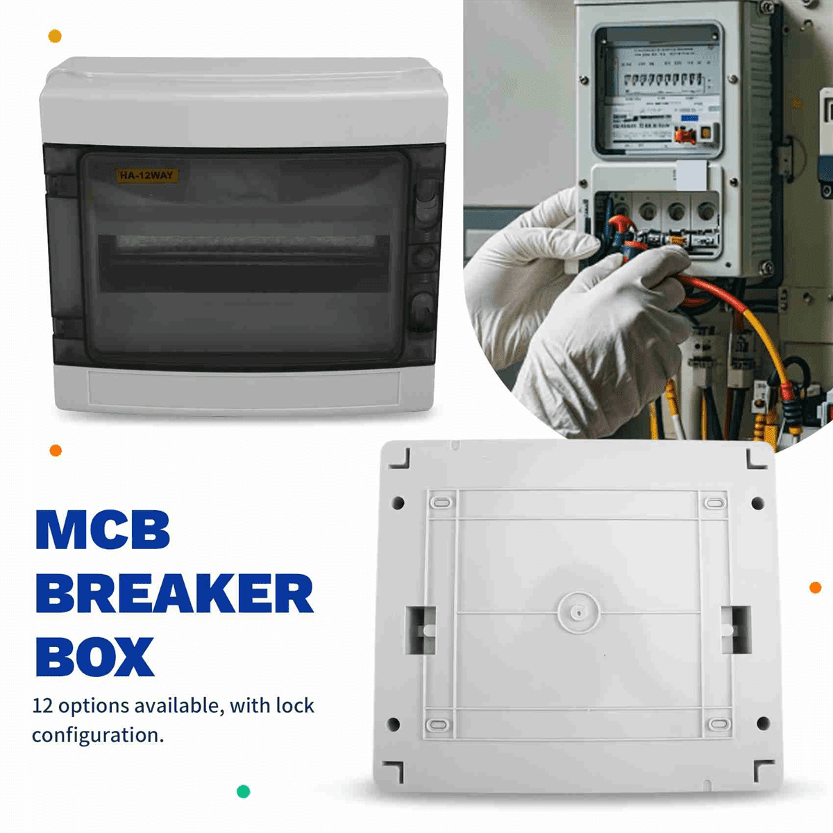 HA Series Junction Box 12WAY PC IP65 Waterproof Distribution Box Outdoor Plastic Electrical for Circuit Breaker