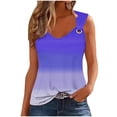 thumbnail image 2 of Tank Tops for Women Plus Size Round Neck Sleeveless Casual Loose Blouses Purple XXL, 2 of 5