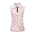 thumbnail image 4 of Garronmavis Women's Golf Shirt Zipper Size 2XL Sleeveless Tennis Shirts Collared Casual Athletic Shirts Womens Animal Print Golf Shirt, Pink Lepoards, 4 of 7