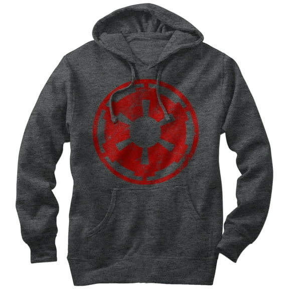 Men's Star Wars Empire Emblem Pull Over Hoodie Charcoal Heather X Large