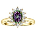thumbnail image 2 of Star K � Classic Lady Diana Halo Oval 7x5 Rainbow Mystic Topaz Ring, 2 of 9